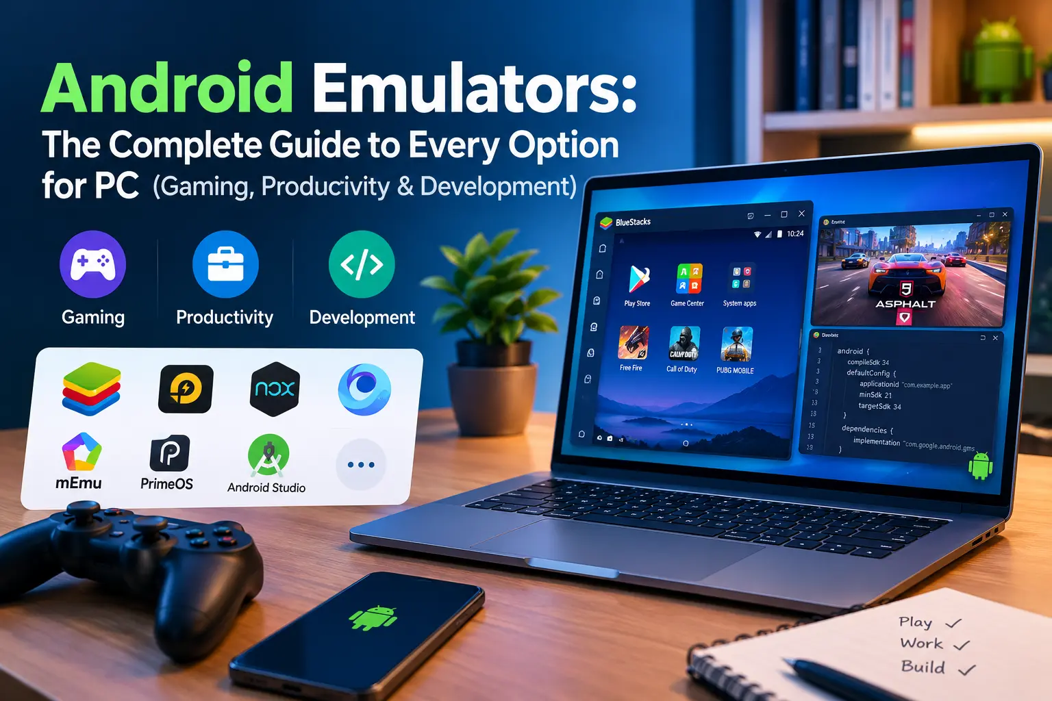 Android Emulators: The Complete Guide to Every Option for PC (Gaming, Productivity & Development)